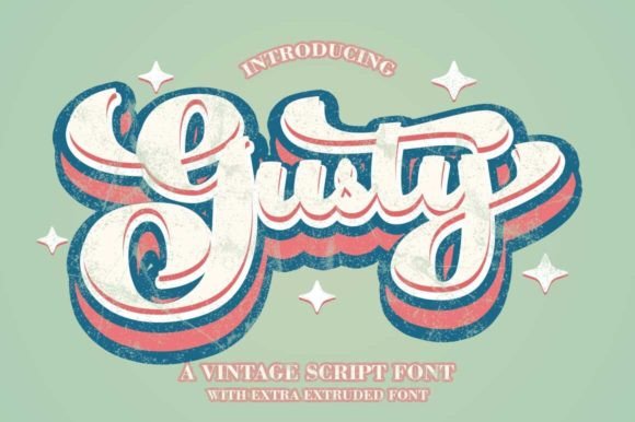 Gusty: A Groovy Script Font for Vintage Designs
