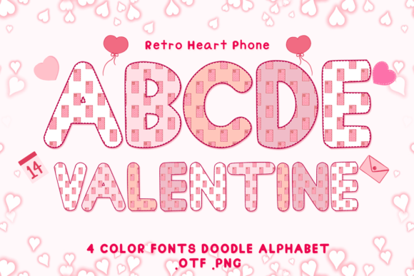 Retro Heart Phone: Adorable Color Fonts for Every Design