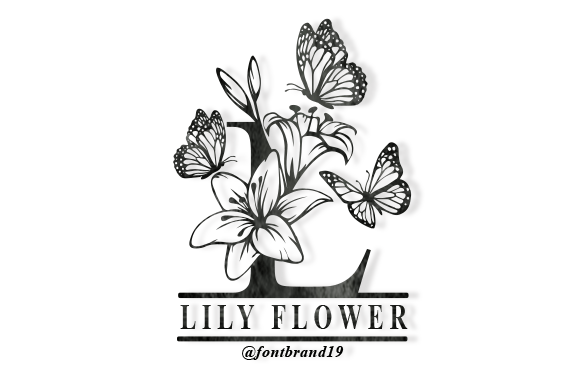 Split Lily Flower Monogram: Elegant Decorative Font